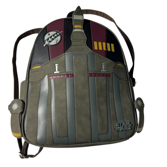 Bioworld Star Wars Boba Fett Mini Backpack | Green & Black Cosplay Bag - Picture 1 of 15
